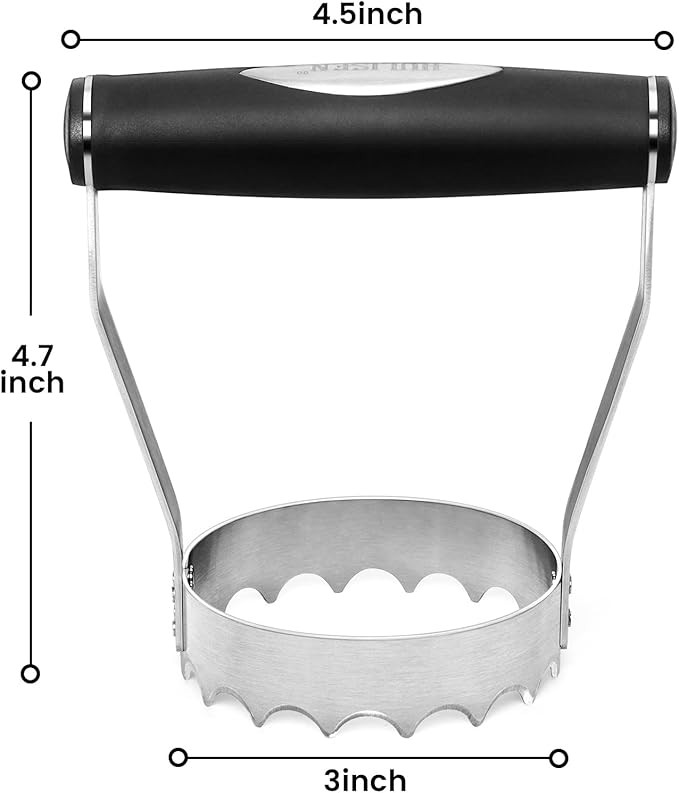 HULISEN Cutlery Serrated Food Chopper, 3 Inch Stainless Steel Manual Hand Chopper with Grip Handl... | Amazon (US)