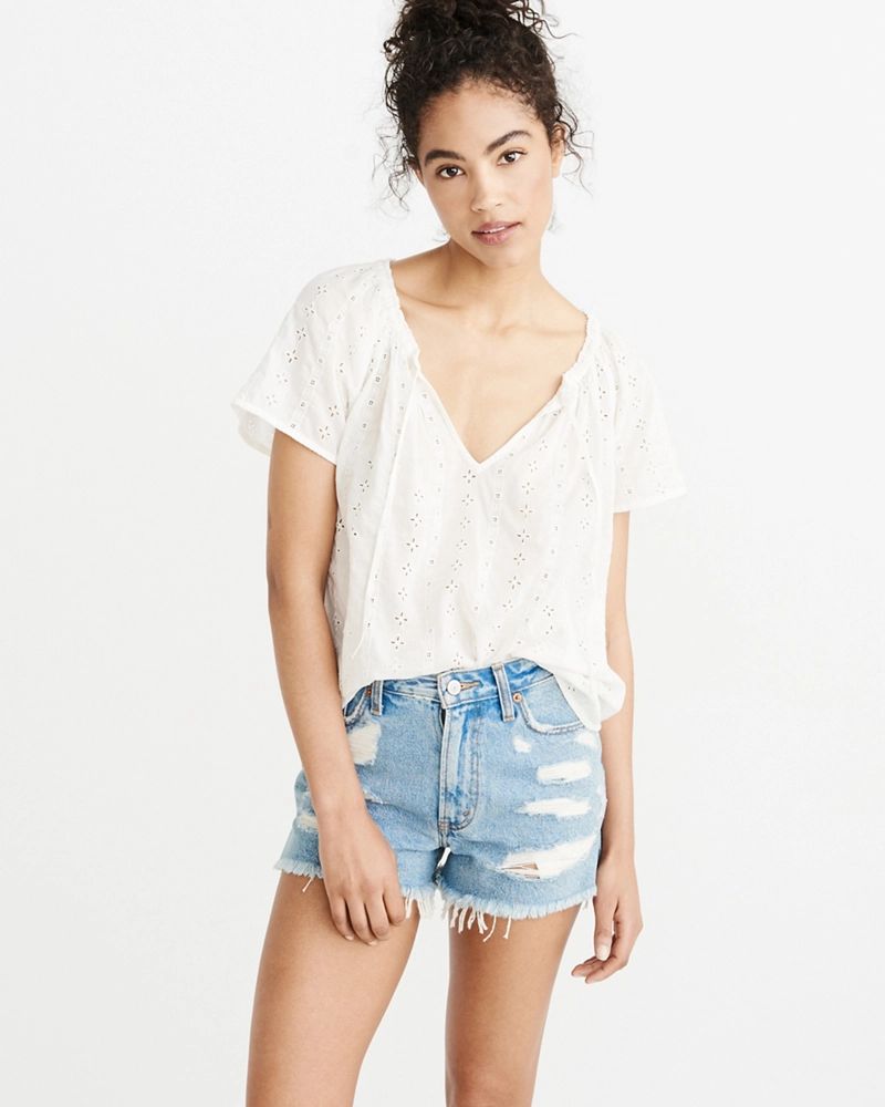 Eyelet Tee | Abercrombie & Fitch US & UK