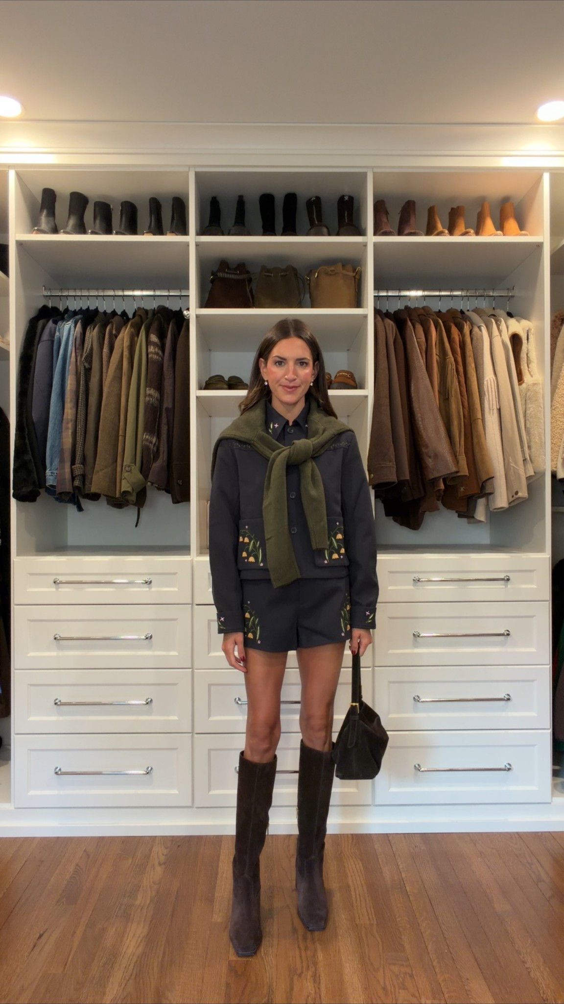 Xsmall 

Matching set 
Fall outfit 
Fall trends 
Boots 
Knee high boots

#LTKootd #LTKdayinmylife #LTKgrwm