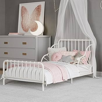 Little Seeds Quinn Metal Toddler Bed, Cribs, Off White | Amazon (US)