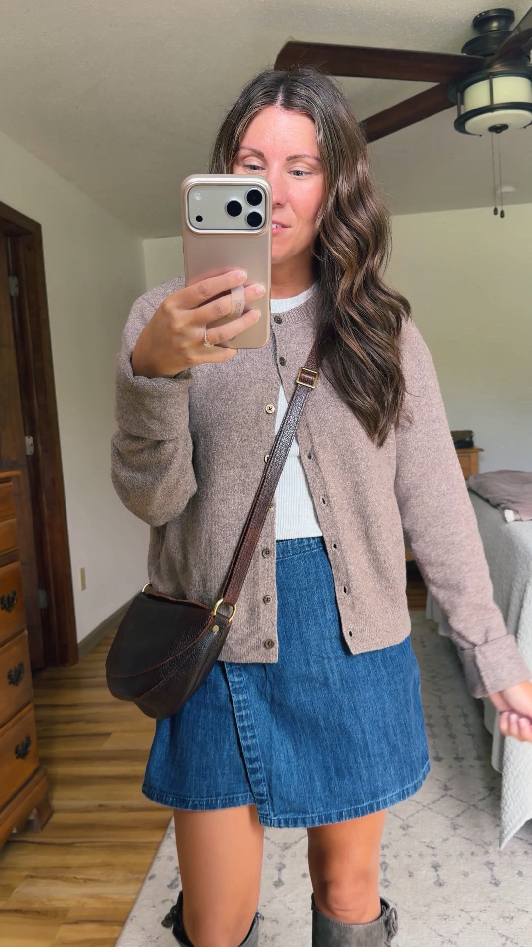 small in my tee, medium petite in my cardigan (small petite was sold out when I purchased it a few years ago—linked this year’s version bc they bring it back every year). Xs petite in my wrap denim skirt! And my boots are super old so I linked lots of similar pairs 🤎

#LTKPetite #LTKSeasonal #LTKgrwm