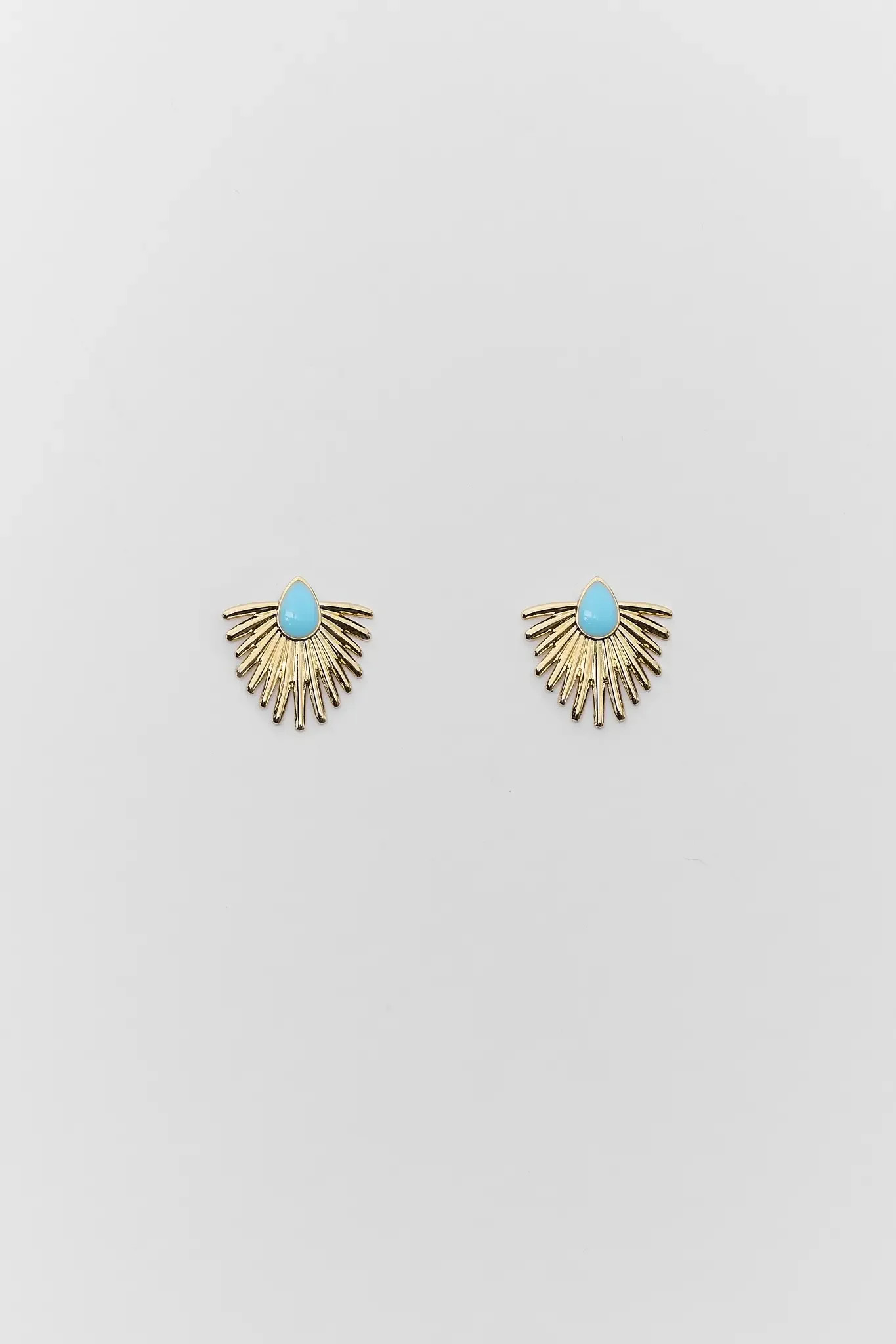 Lettie Gold Sunburst Turquoise Stud Earrings | Avara