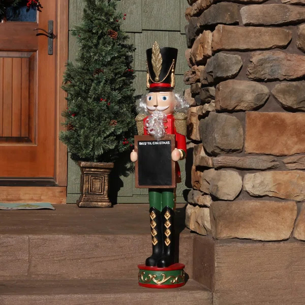 The Nutcracker with Chalkboard Sign Polyresin Figurine | Wayfair North America