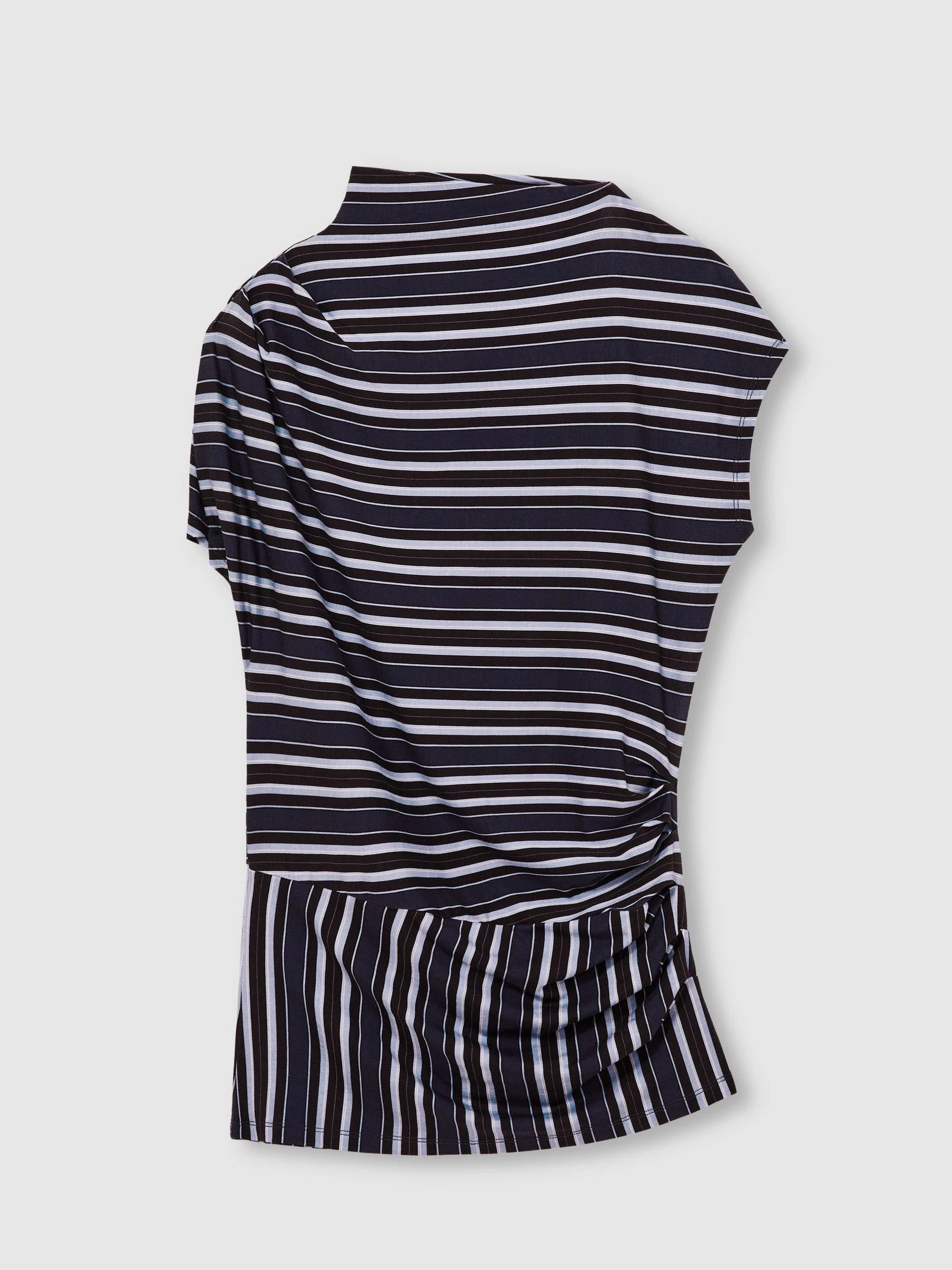 Reiss Reiss Blue Dillon Stripe-Print Draped Top | Next US