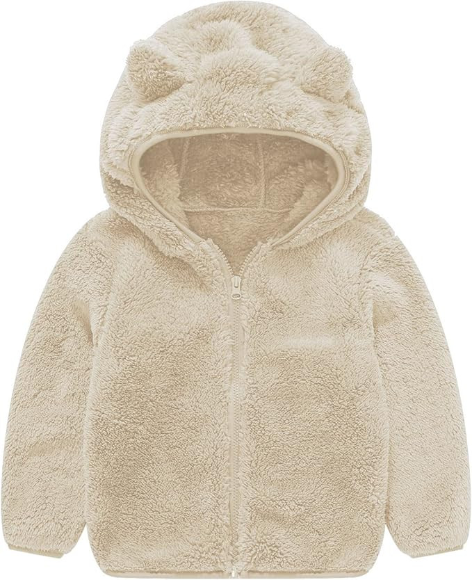 Toddler Girls Boys Fleece Hoody Jacket Zip Up Teddy Coat Warm Winter Outwear | Amazon (US)