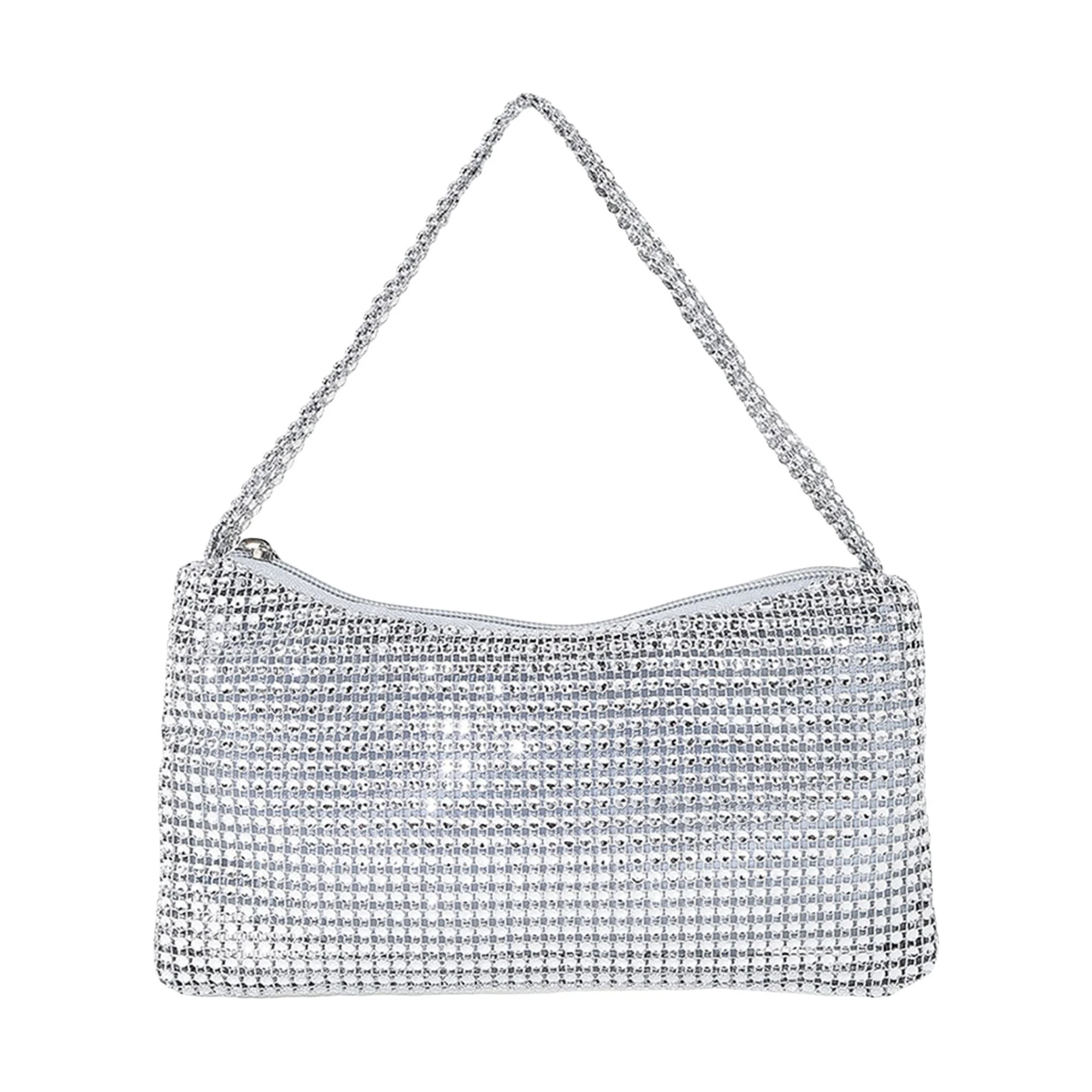 Tsseiatte Rhinestone Evening Bag Bling Purse Underarm Bag Sparkly Diamond Shoulder Bag Clutch Pur... | Walmart (US)