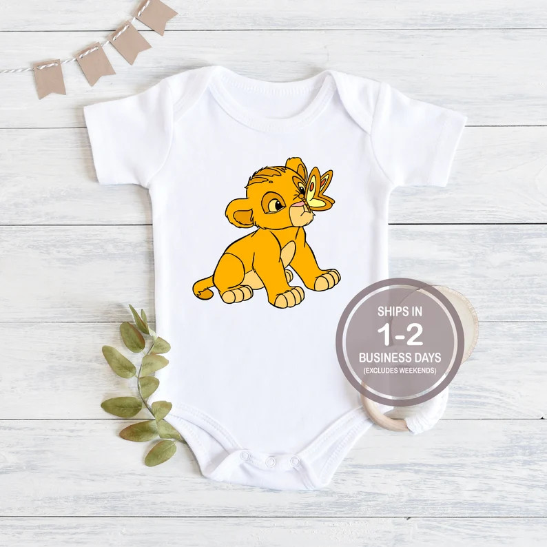 Cute Baby Simba Butterfly Disney Shirt, Lion King Disney Shirt, Boys Disney Shirt, Animal Kingdom... | Etsy (US)