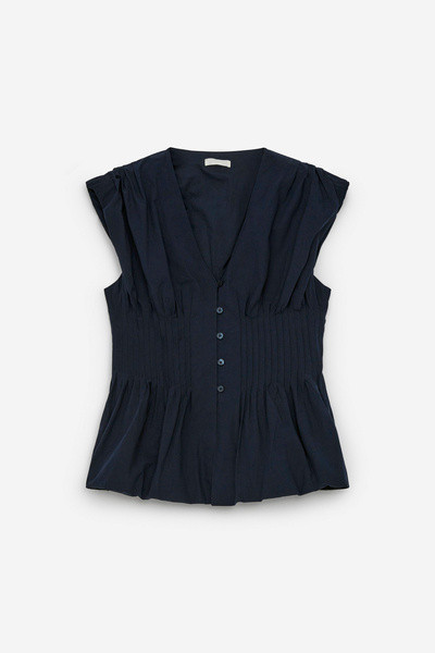 Bubble-Hem Pintuck Top | Arket UK