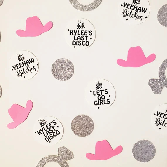 Disco Cowgirl Bachelorette Personalized Confetti Cosmic - Etsy | Etsy (US)