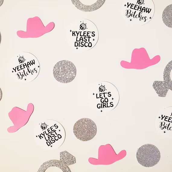 Disco Cowgirl Bachelorette Personalized Confetti Cosmic - Etsy | Etsy (US)