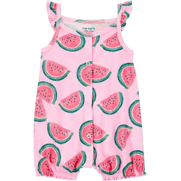 Carter's Child of Mine Baby Girl Romper, One-Piece, Sizes 0-3/24 Months | Walmart (US)