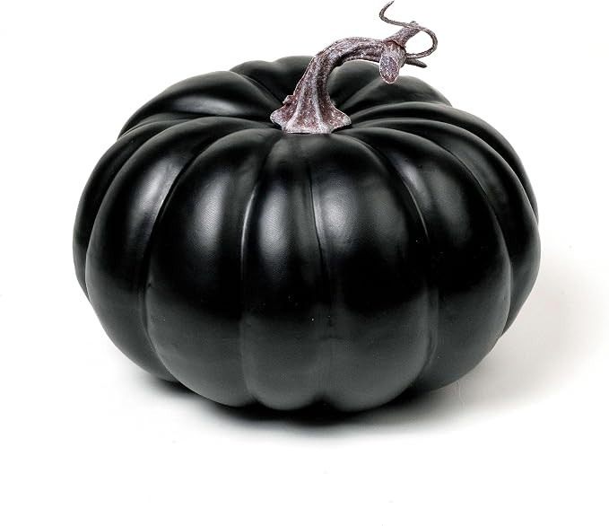 WangLaap 7 inch Artificial Black Pumpkin Foam Harvest Decor Fake Paintable Pumpkin Decoration for... | Amazon (CA)