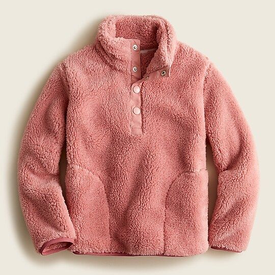 Girls' sherpa half-snap pullover | J.Crew US