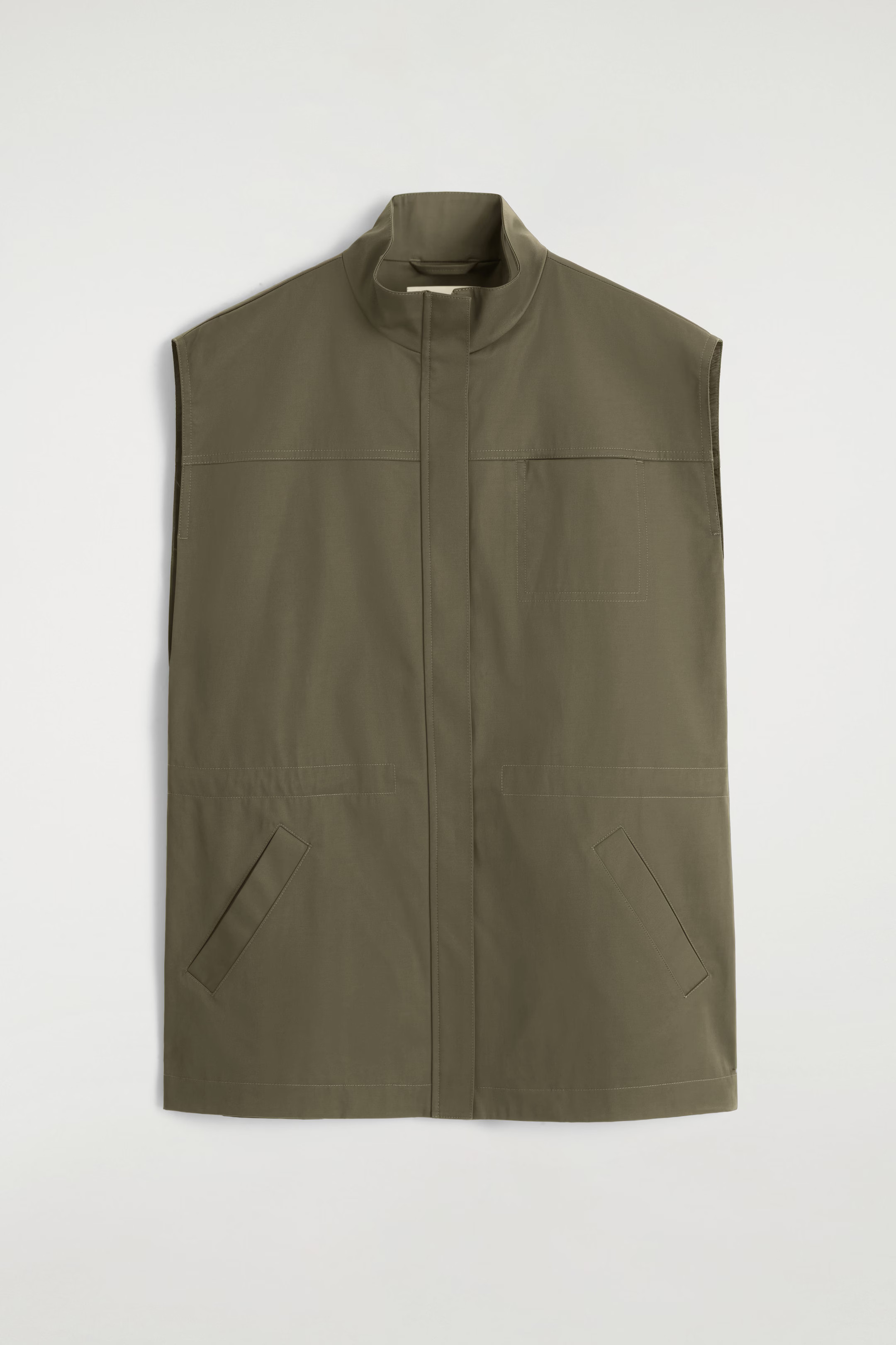MOCK-NECK UTILITY VEST - KHAKI | COS | COS UK