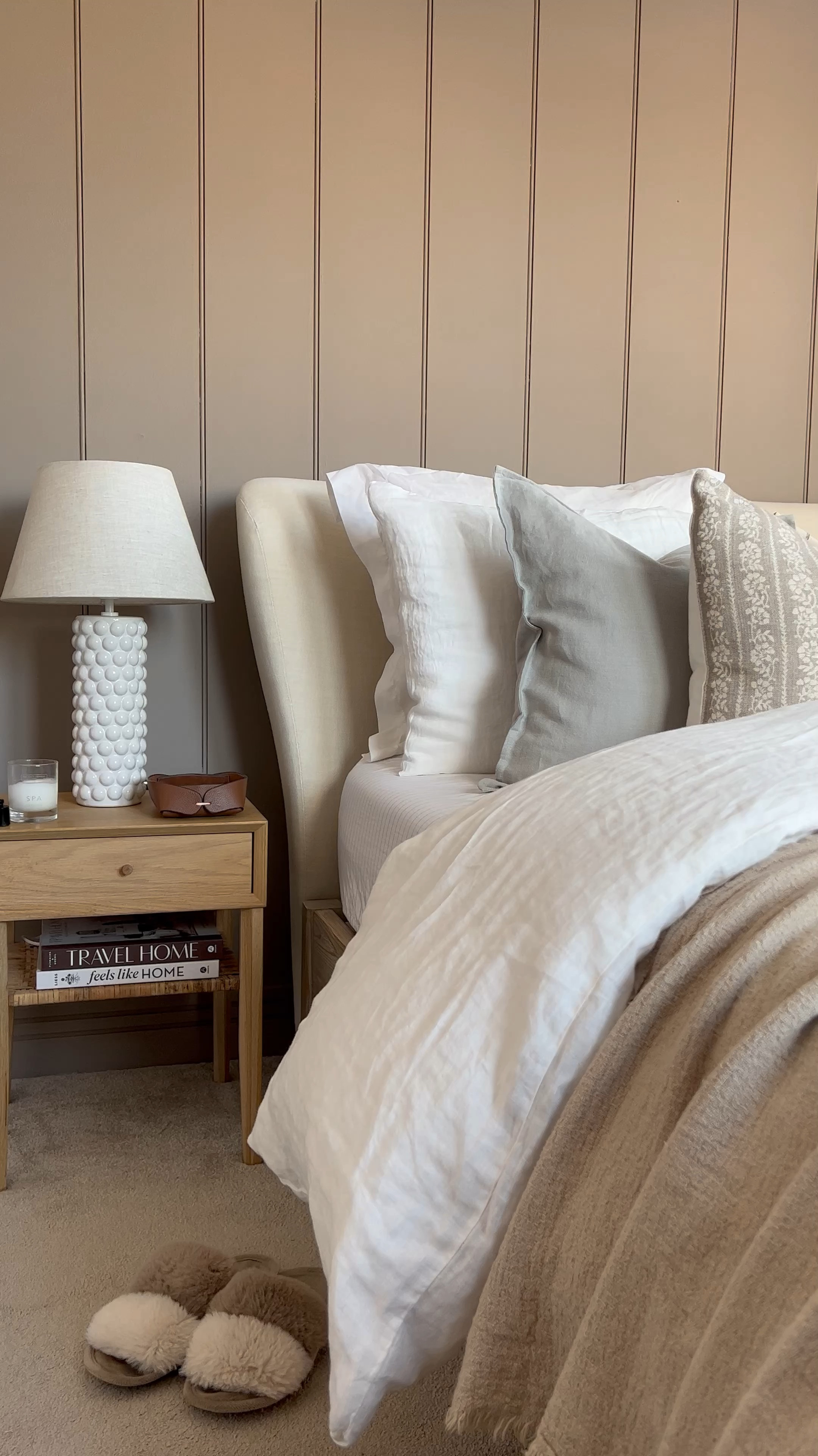 Soothing neutral colour palette for a bedroom 

#LTKeurope #LTKstyletip #LTKhome