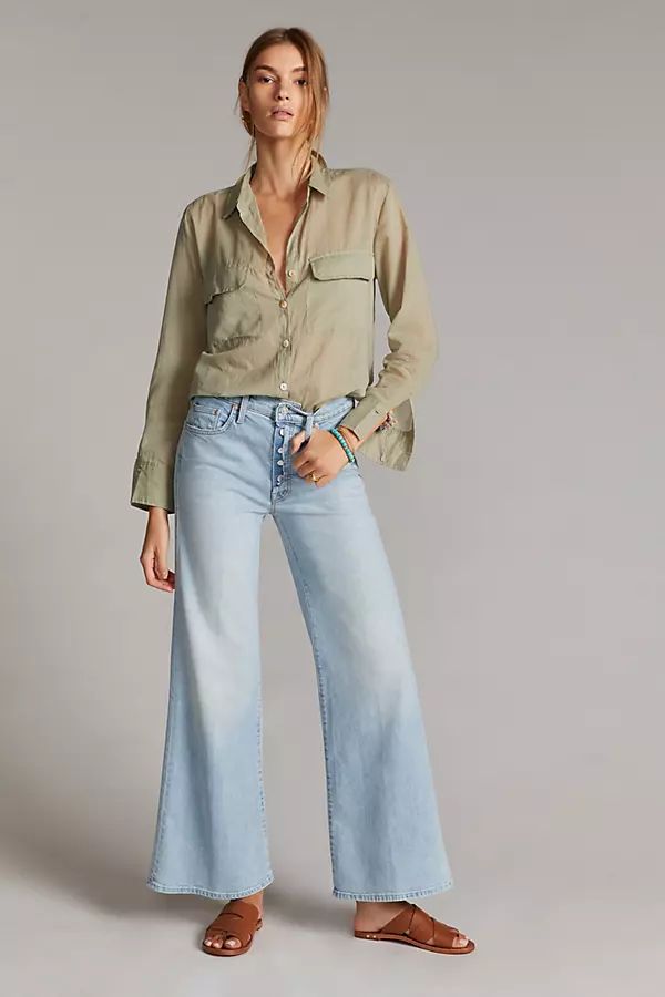 MOTHER The Tomcat Roller Wide-Leg Jeans By MOTHER in Blue Size 31 | Anthropologie (US)