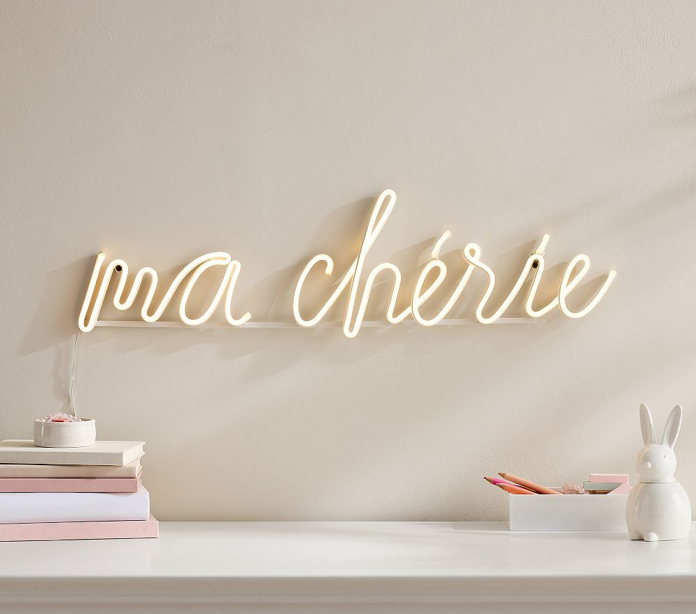Mon & Ma Chéri LED Wall Sign | Pottery Barn Kids