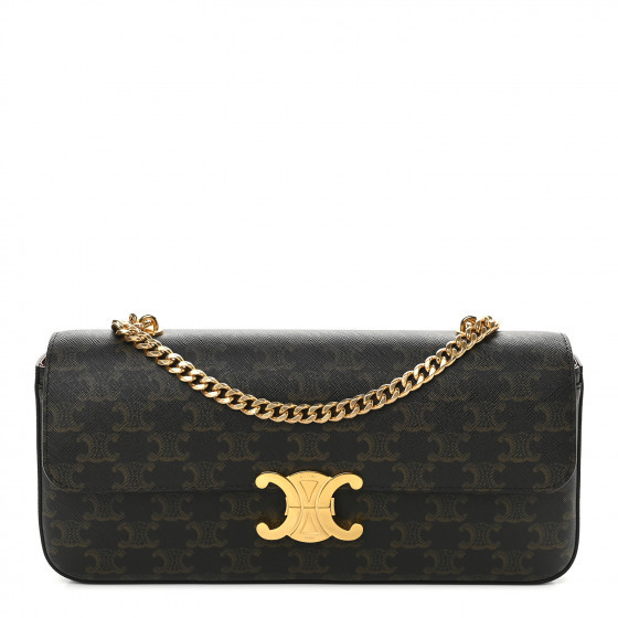 CELINE Triomphe Canvas Chain Bag Tan | Fashionphile