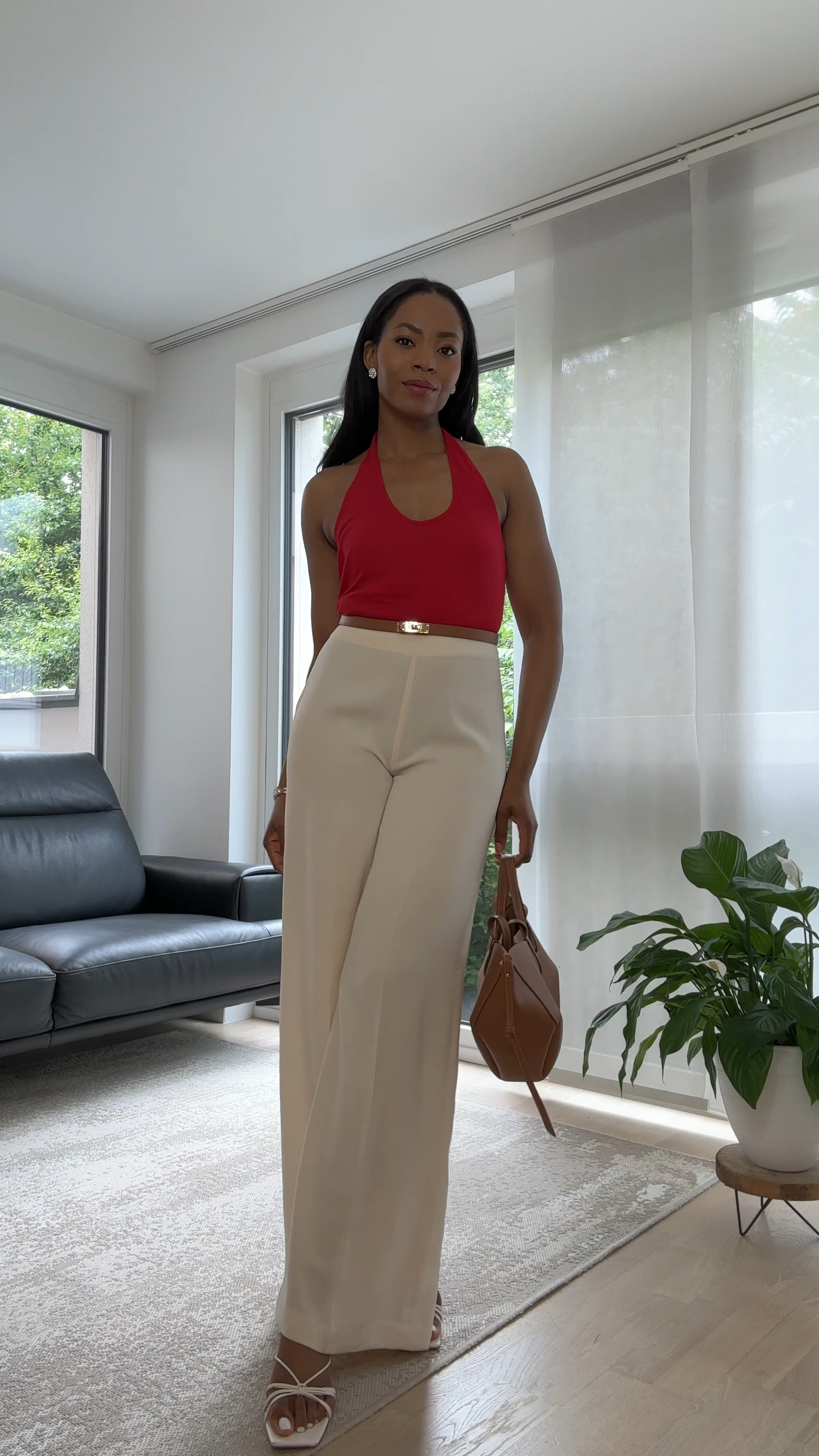 I really like these red and cream/ brown look. What do you think of the style hack, definitely the simplest most elegant way to tie a cardigan over the shoulders. What do you think? 

Watch my latest YouTube video for more ways to style color with neutrals. 🤩