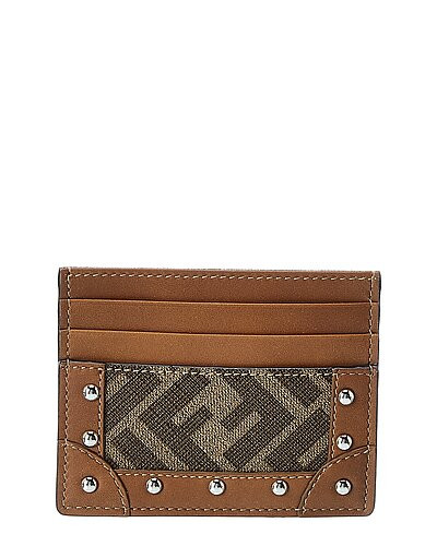 FENDI FF Coated Canvas & Leather Card Holder | Gilt