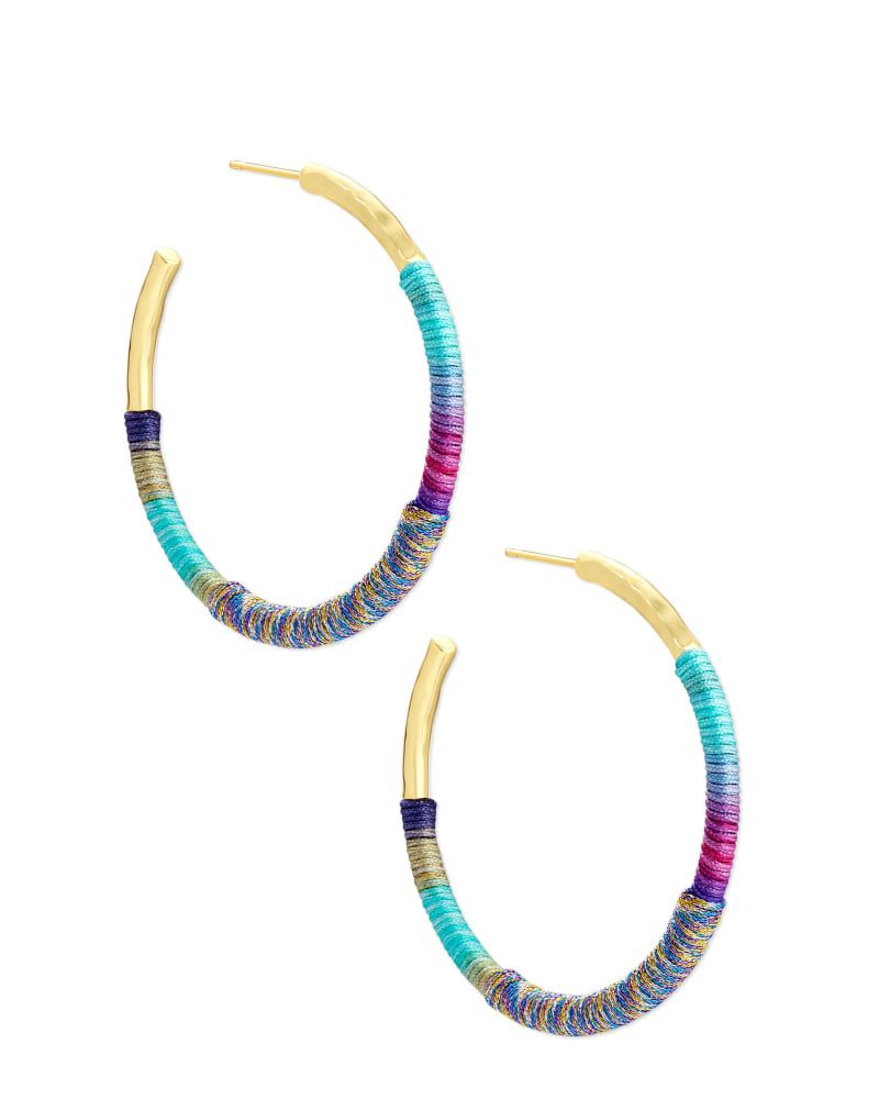 Masie Gold Hoop Earrings in Mint Mix Paracord | Kendra Scott