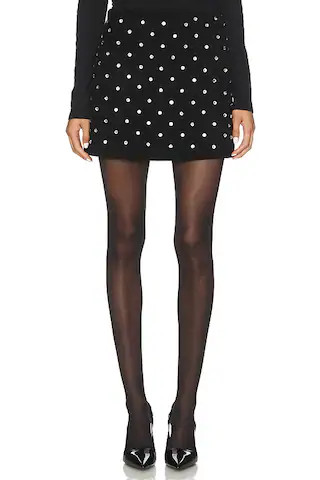 Susanna Chow Demi Diamant? Suede Skirt in Black & Crystal Embellishments from Revolve.com | Revolve Clothing (Global)