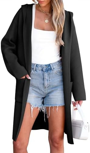 ANRABESS Womens Cardigan Sweater Oversized Coatigan Knitted Hooded Coat 2025 Fall Outfits Outwear | Amazon (US)