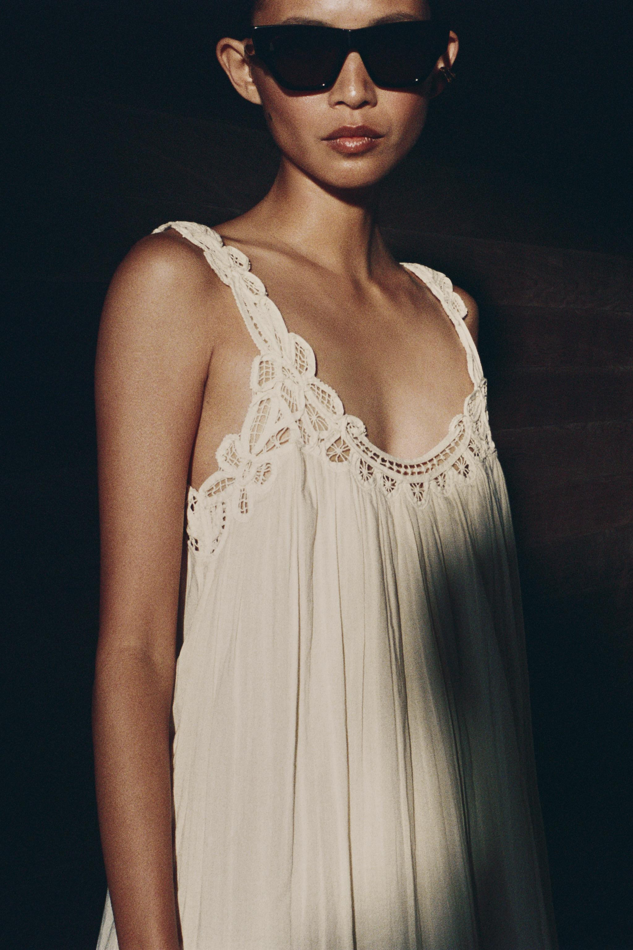 ZW COLLECTION EMBROIDERED STRAP DRESS | Zara US