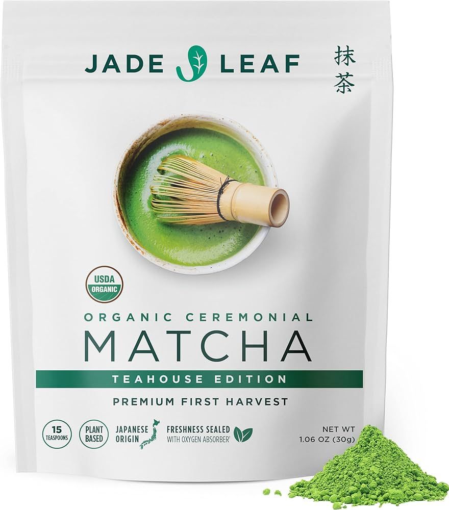 Jade Leaf Matcha Organic Ceremonial Green Tea Powder - Teahouse Edition - Premium First Harvest C... | Amazon (US)