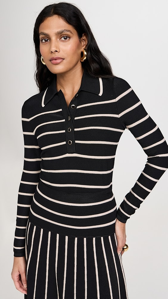 Crush Stripe Long Sleeve Polo | Shopbop