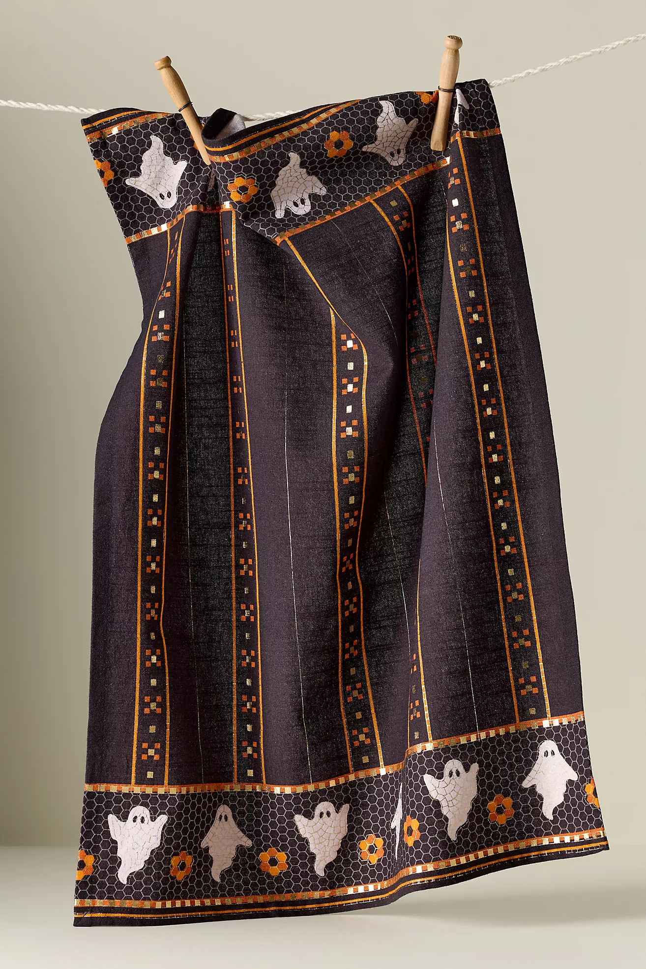 Bistro Tile Halloween Dish Towel | Anthropologie (US)