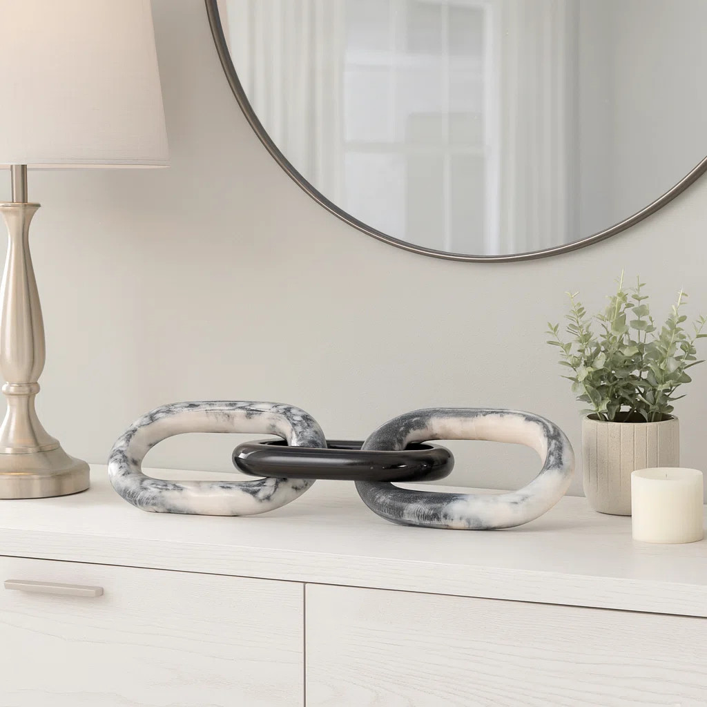Decorative Objects for Home Decor – Modern Sculpture Accent Chain Link for Kitchen Decor, Shelf... | Wayfair North America