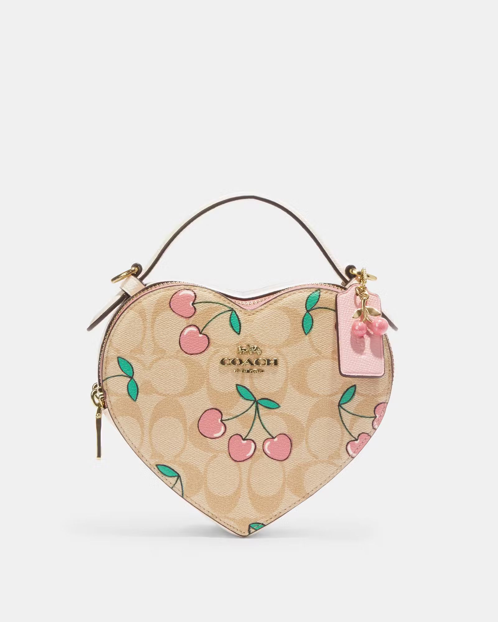 Heart Crossbody In Signature Canvas With Heart Cherry Print | Coach Outlet