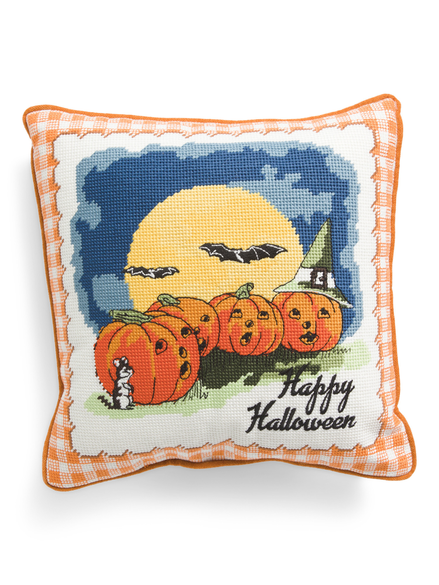14x14 Singing Vintage Style Pumpkins Needlepoint Pillow | Throw Pillows | Marshalls | Marshalls