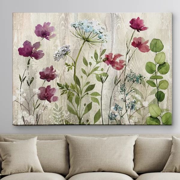 Meadow Flowers I - Picture Frame Print on Canvas | Wayfair North America