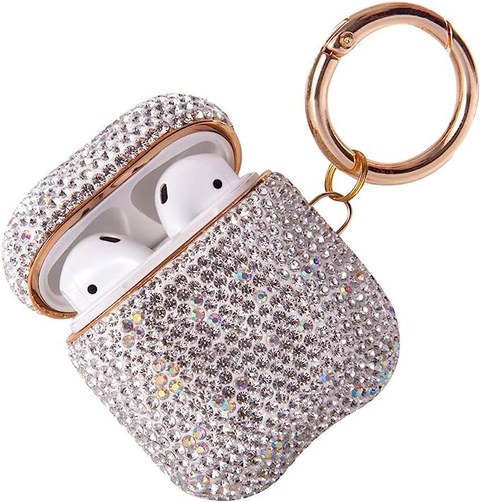 Sparkly Diamond Case for AirPods with Keychain, Shockproof Protective Premium Bling Rhinestone Co... | Amazon (US)