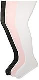 Amazon Essentials Girls' Cotton Tights, Pack of 3, White/Pink/Black, X-Small | Amazon (US)