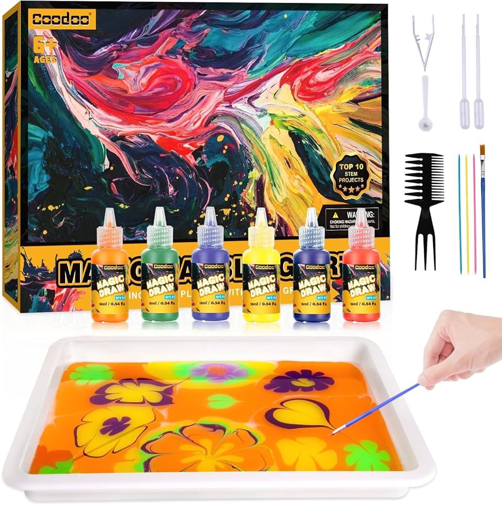 Water Marbling Paint for Kids - Arts and Crafts for Girls & Boys Crafts Kits Ideal Gifts for Kids... | Amazon (US)