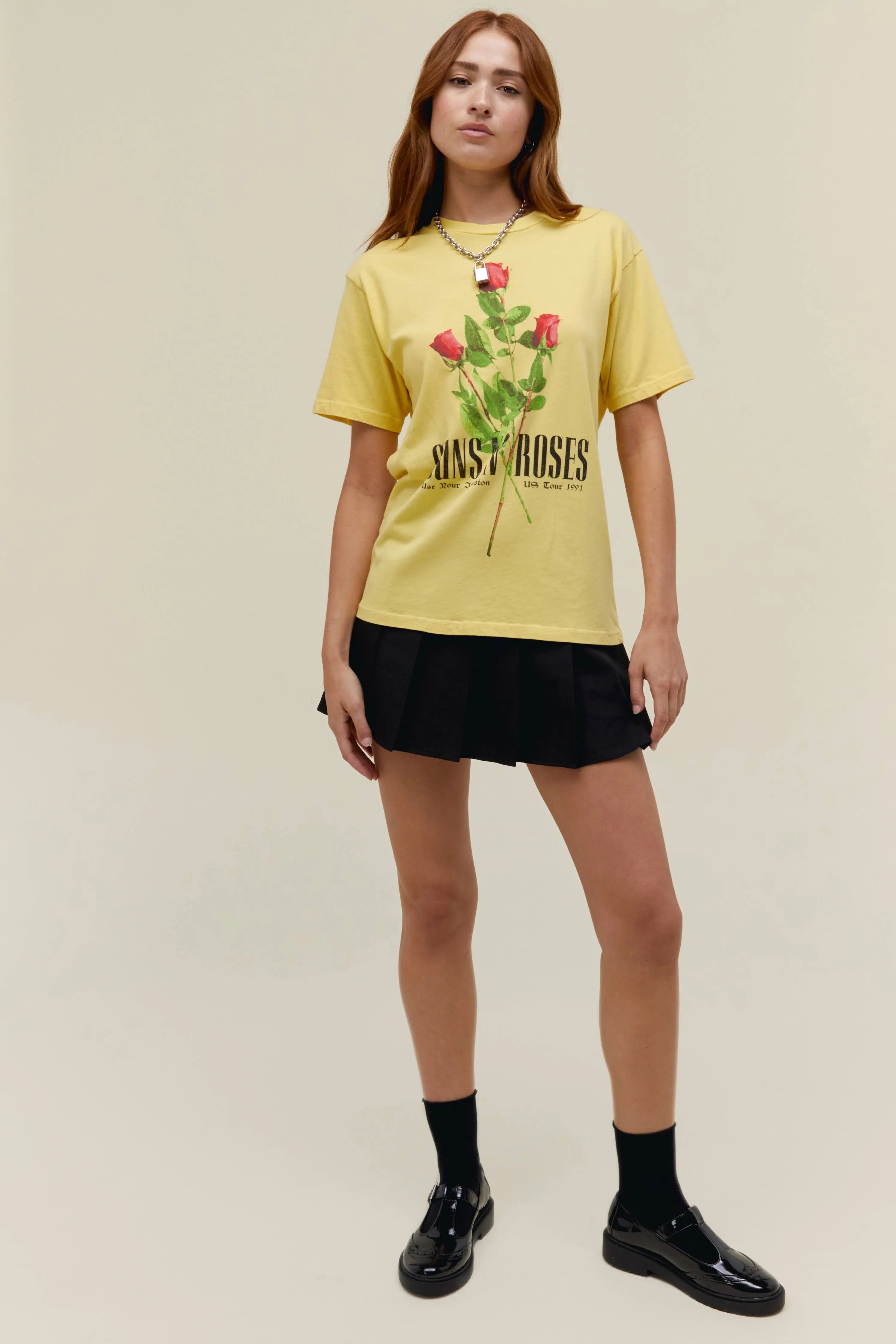 Guns N' Roses Use Your Illusion Roses Weekend Tee in Yellow Bloom | Daydreamer