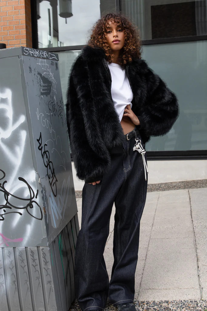 FUZZY BOMBER JACKET | OAK + FORT