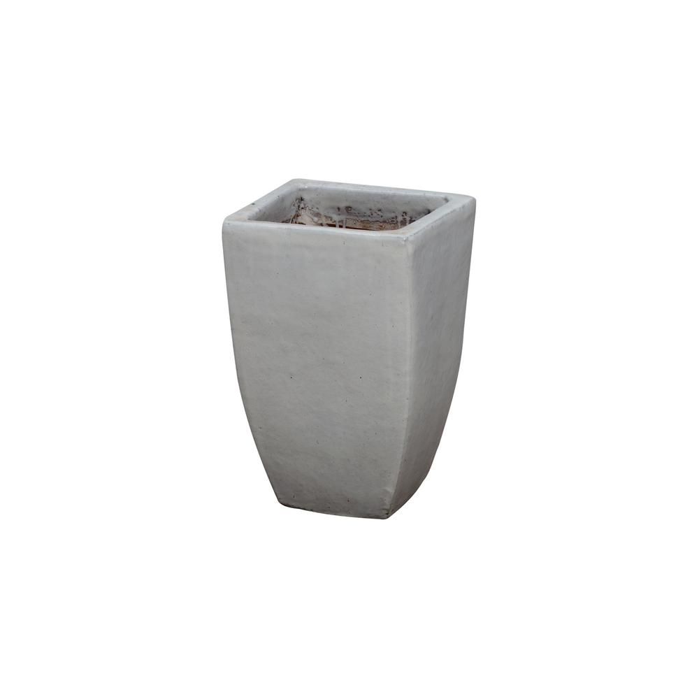 9.5 in. Square Distressed White Ceramic Planter | The Home Depot