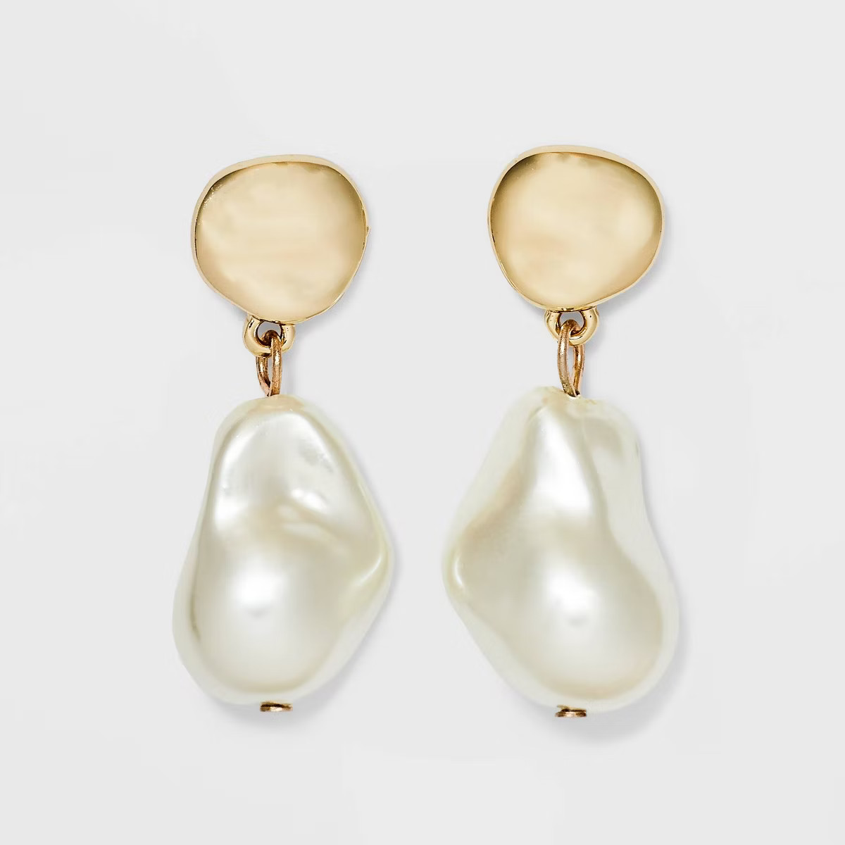 Pearl Drop Earrings - A New Day™ Gold: Glass & Nickel-Free Metal, Post Closure, 1.5" Length, 0.... | Target