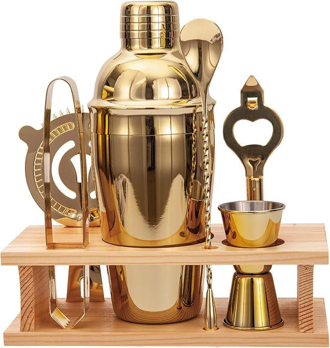 Cocktail Shaker Set Stainless Steel Bartending Kit 18.6oz Cocktail Bar Set Cocktail Mix Drink Mak... | Amazon (US)