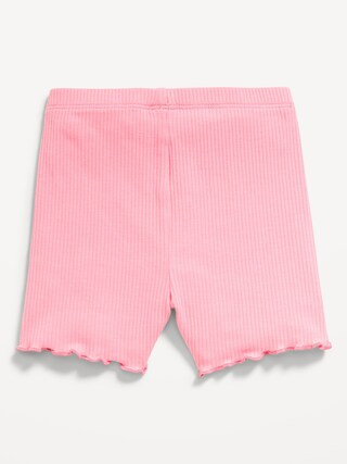 Rib-Knit Lettuce-Edge Biker Shorts for Toddler Girls | Old Navy (CA)