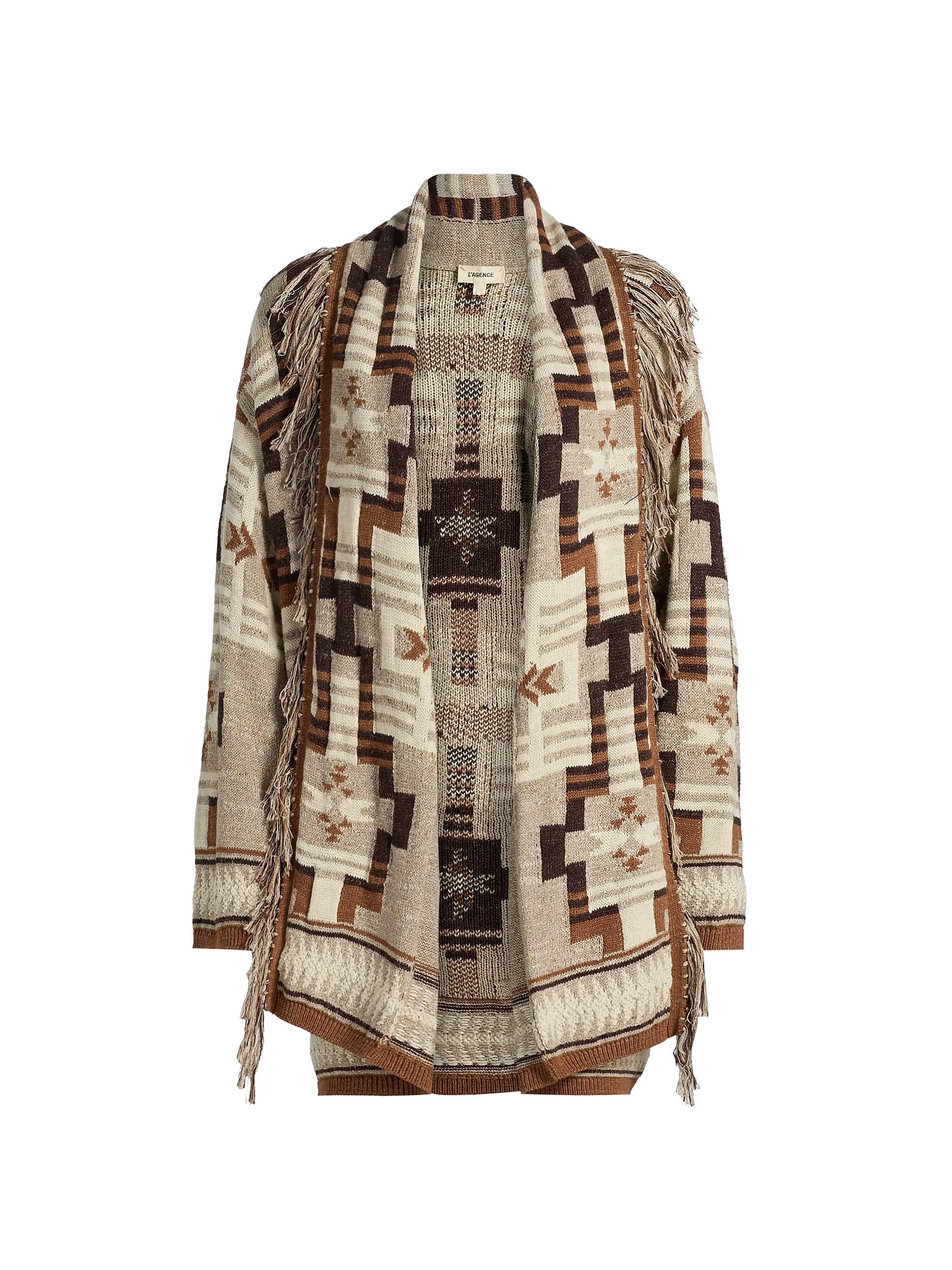 Jair Jacquard Fringe Cardigan | Saks Fifth Avenue