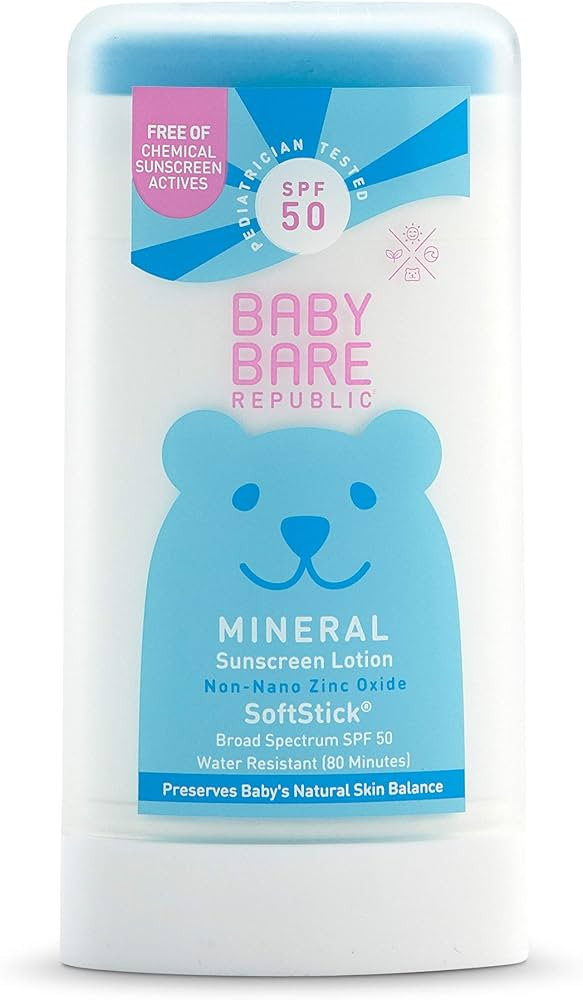 Bare Republic Baby Mineral Sunscreen SPF 50 Sunblock Stick, Preserves Baby's Natural Skin Balance... | Amazon (US)