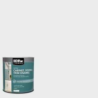 BEHR PREMIUM 1 qt. #BWC-12 Vibrant White Satin Enamel Interior/Exterior Cabinet, Door & Trim Pain... | The Home Depot