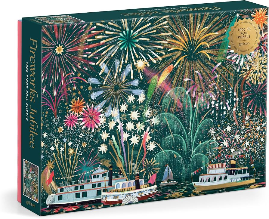 Galison Fireworks Jubilee \u2013 1000 Piece Foil Jigsaw Puzzle Featuring Beautiful Artwork of Fir... | Amazon (US)