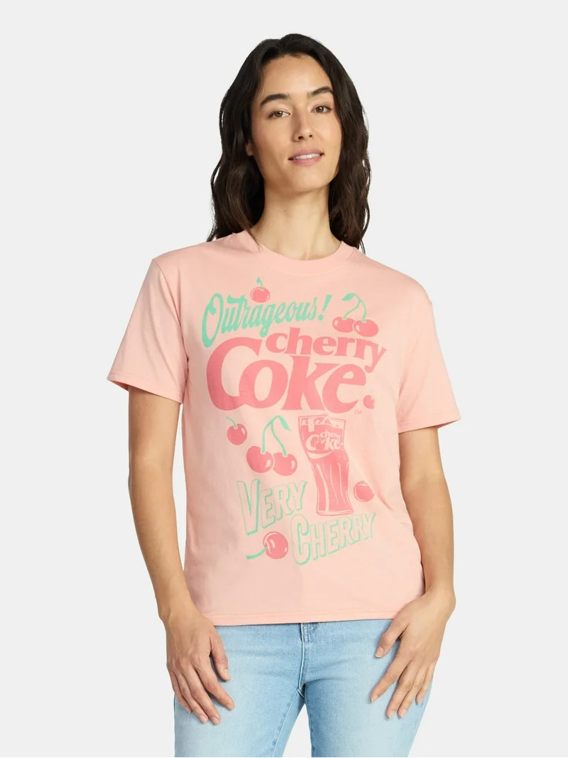 Cherry Coke Women's Graphic Tee with Short Sleeves, Sizes XXS-XXL | Walmart (US)