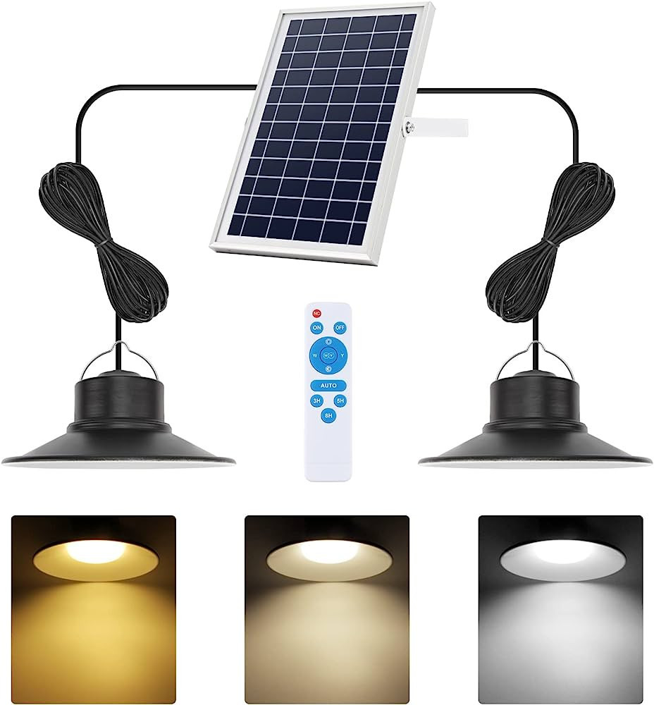 NIORSUN Solar Lights Outdoor, LED Solar Pendant Lights 5000K|4000K|3000K| Dimmable Lighting with ... | Amazon (US)